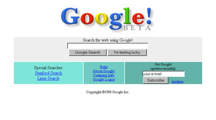 Google z roku 1998